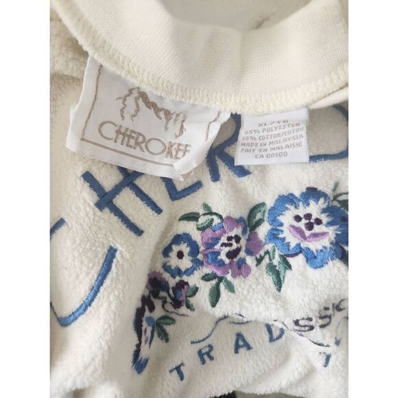 Cream Sherpa Crewneck Cherokee 90s Y2k Floral Classic Crew Sweatshirt - Picture 5 of 5